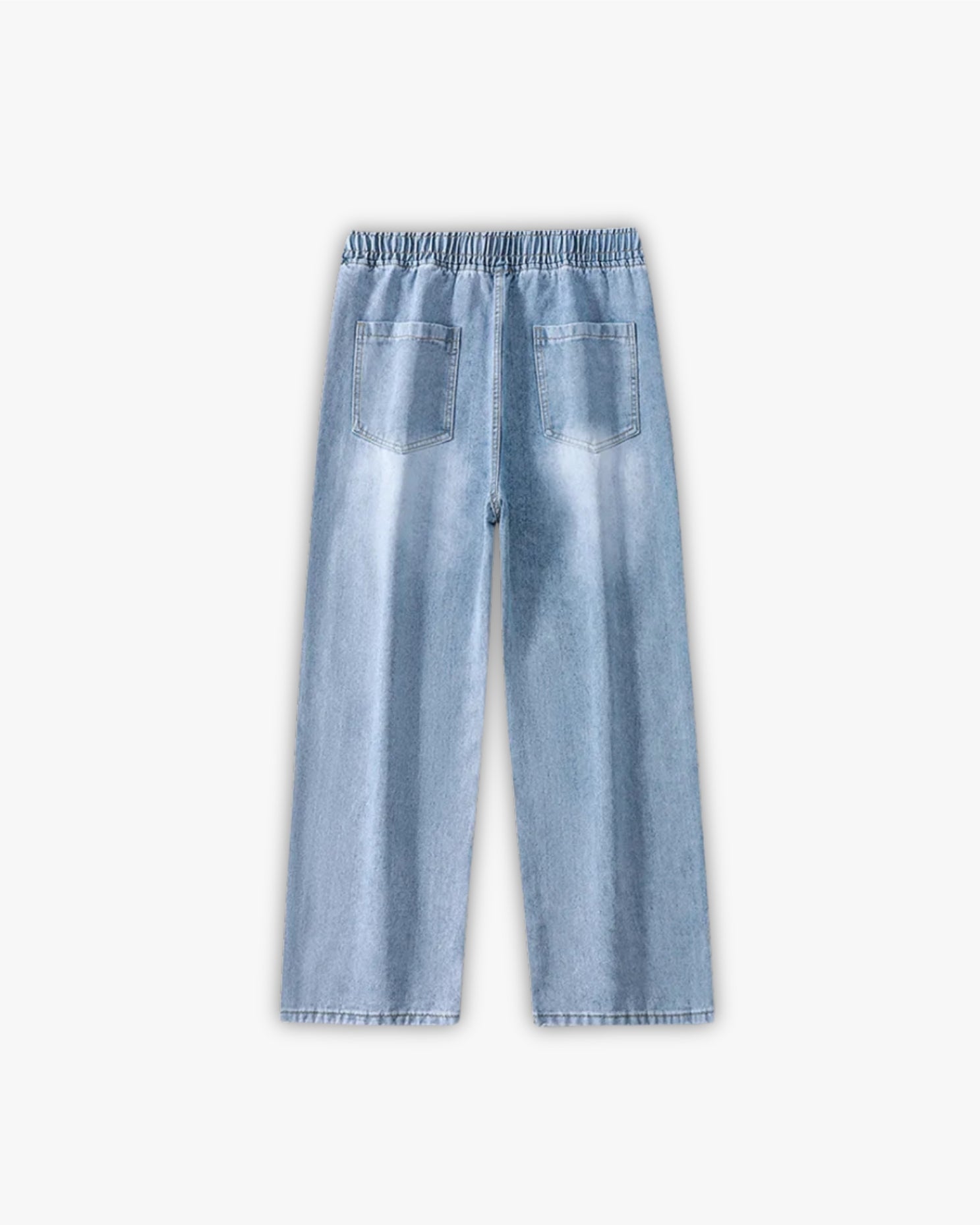 ג'ינס קרעים כחול עם שרוכים “RIPPED”