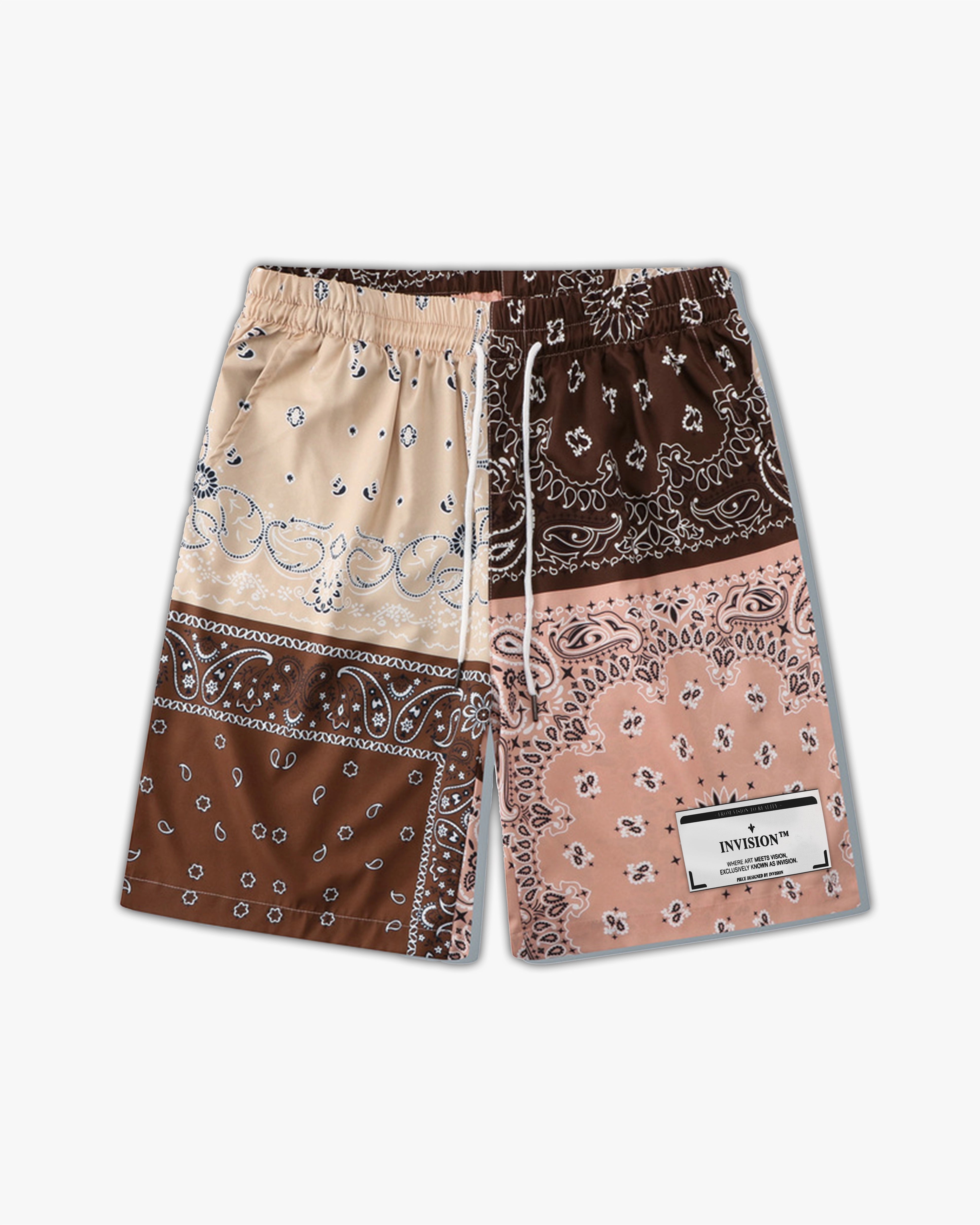 מכנסי בנדנה בחום וקרם "PAISLEY"