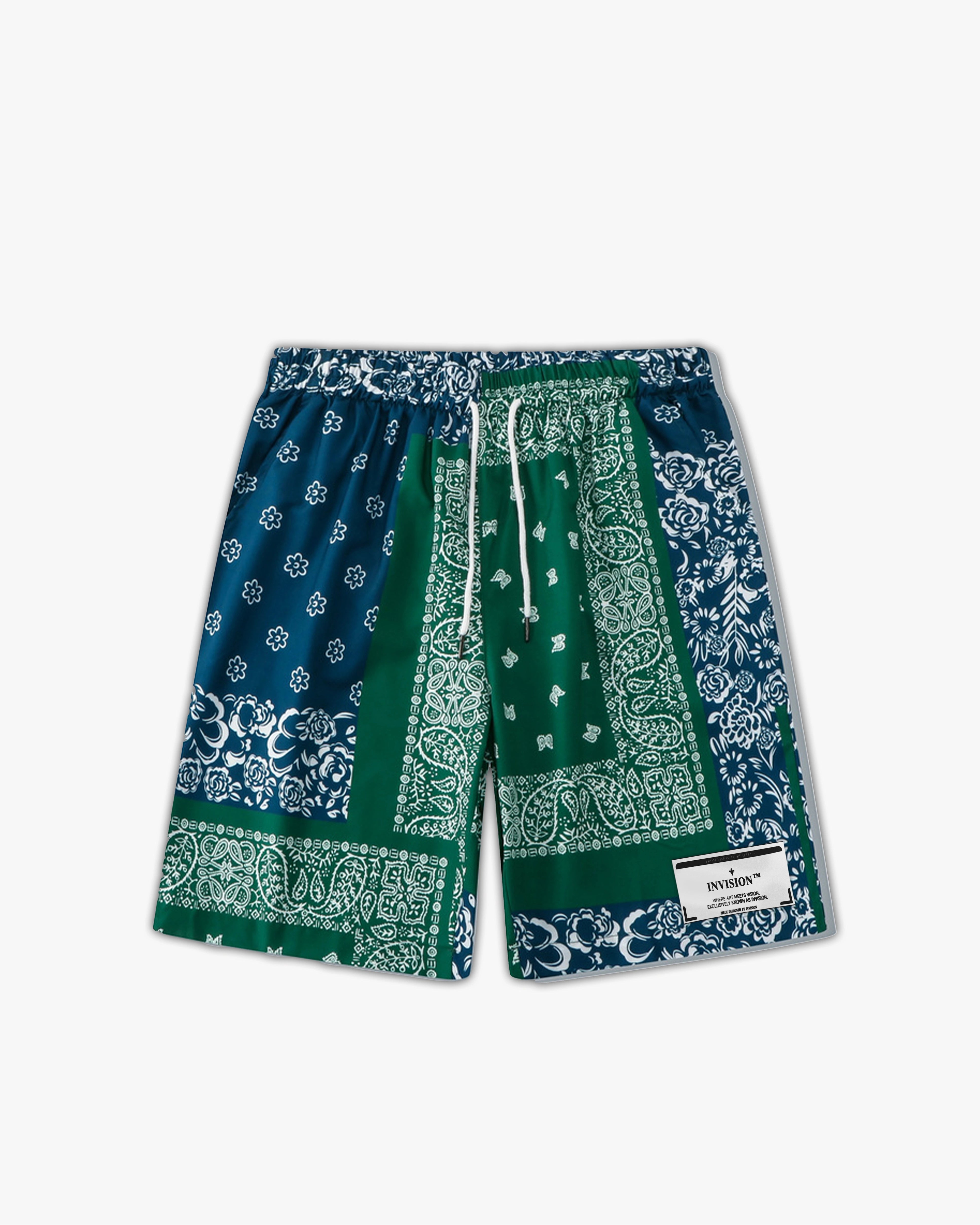 מכנסי בנדנה בירוק וכחול "PAISLEY"