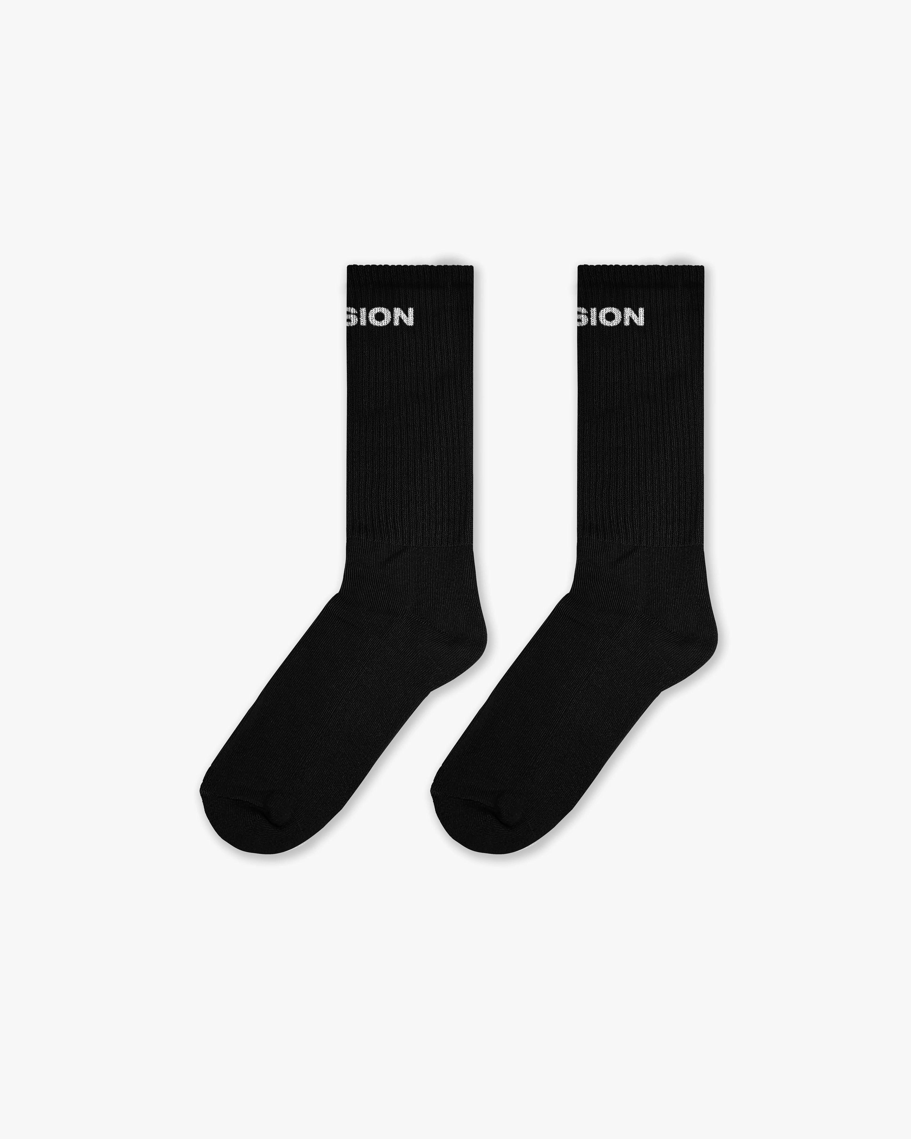 גרביים שחורים עם לוגו INVISION