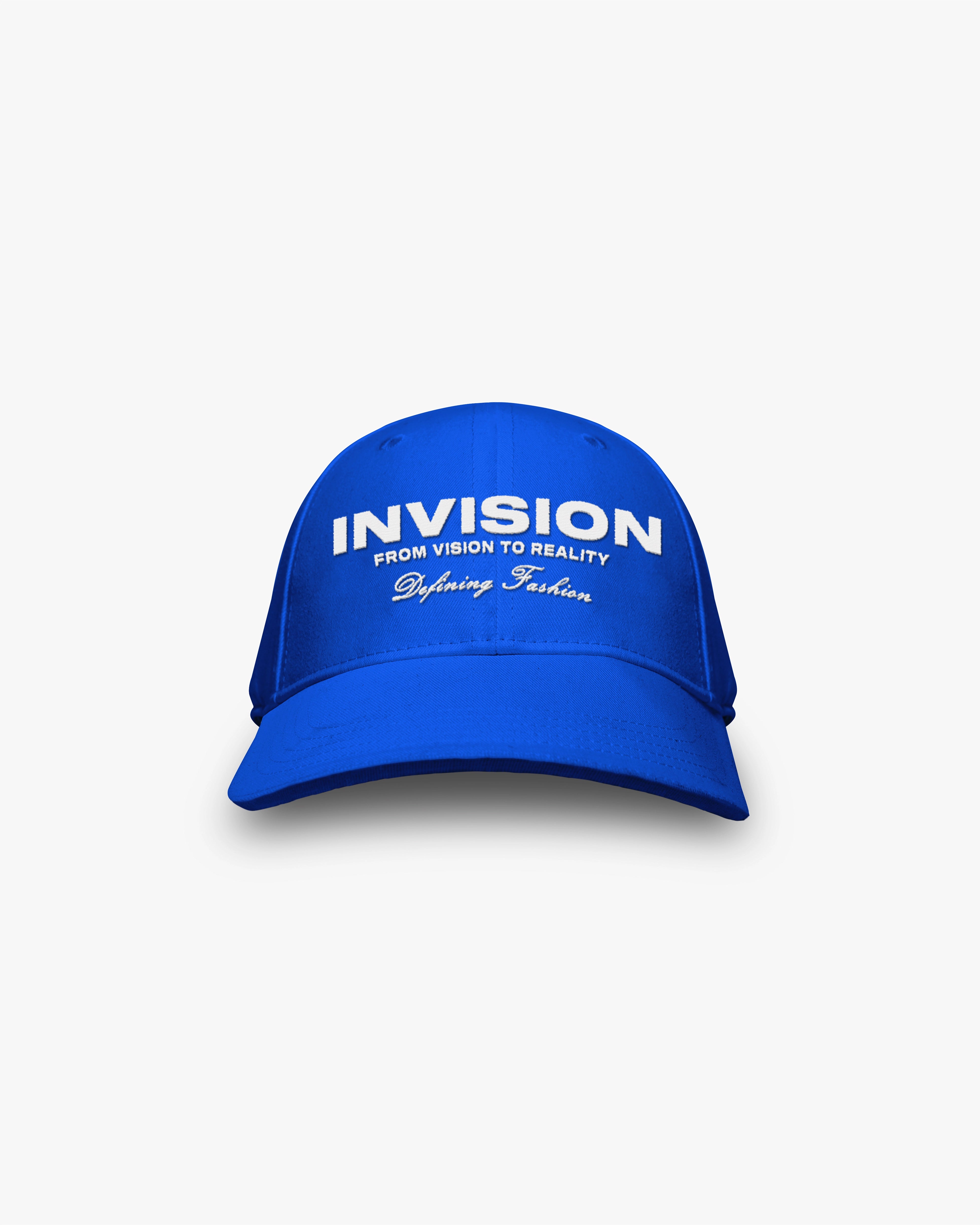 כובע כחול עם לוגו INVISION