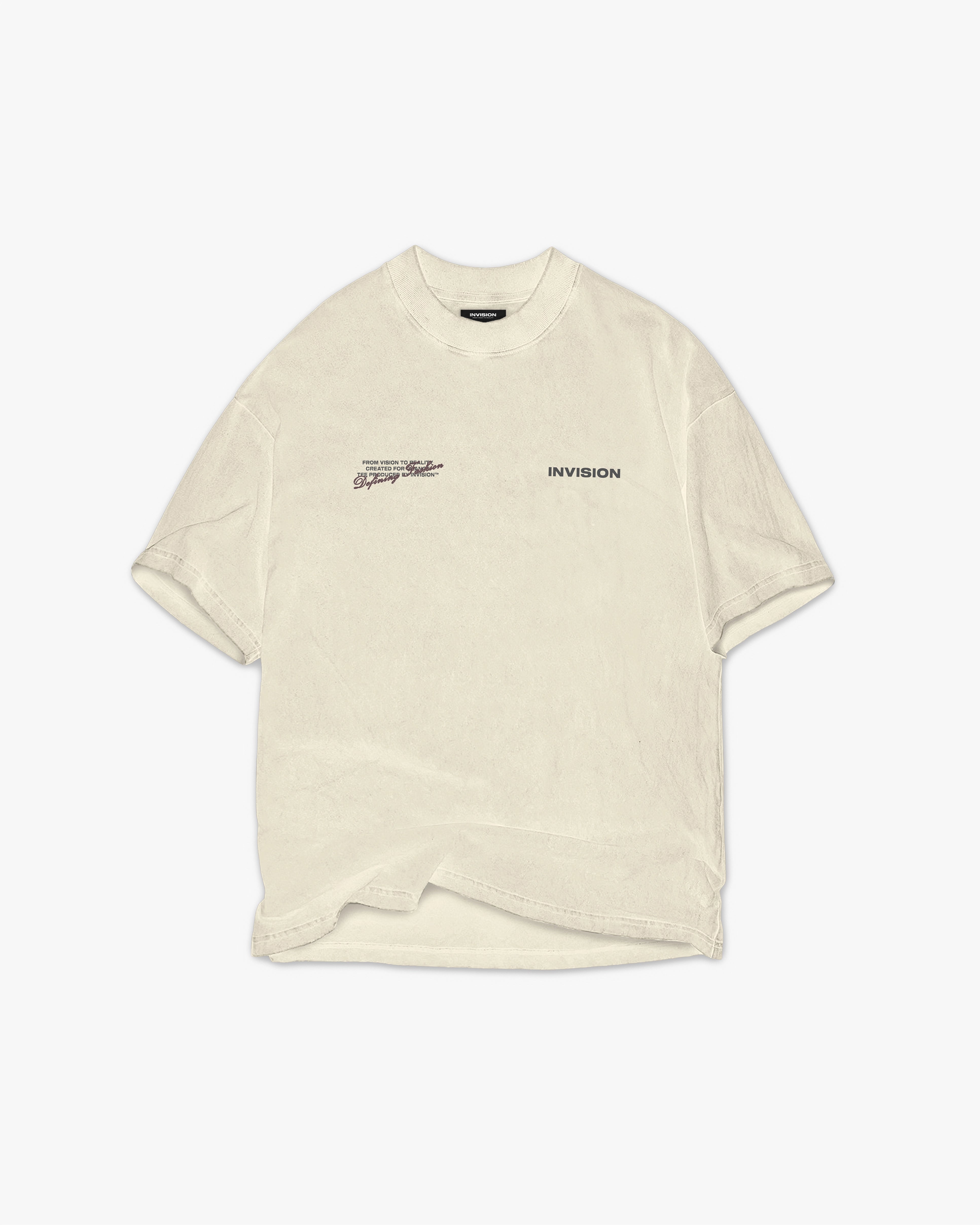 חולצת לוגו אוברסייז בקרם "LOGO"