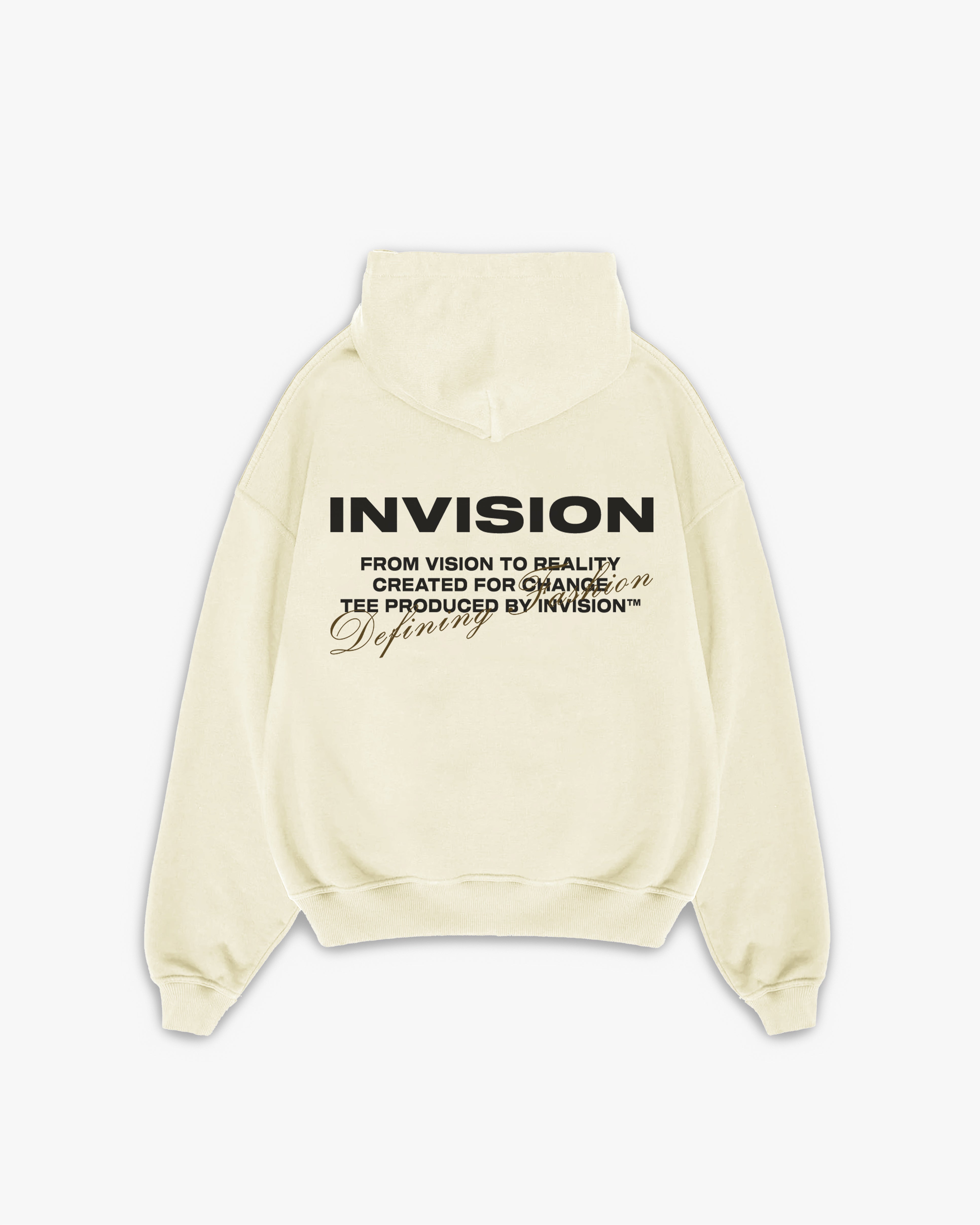 קפוצ'ון לוגו אוברסייז בצבע קרם "LOGO"