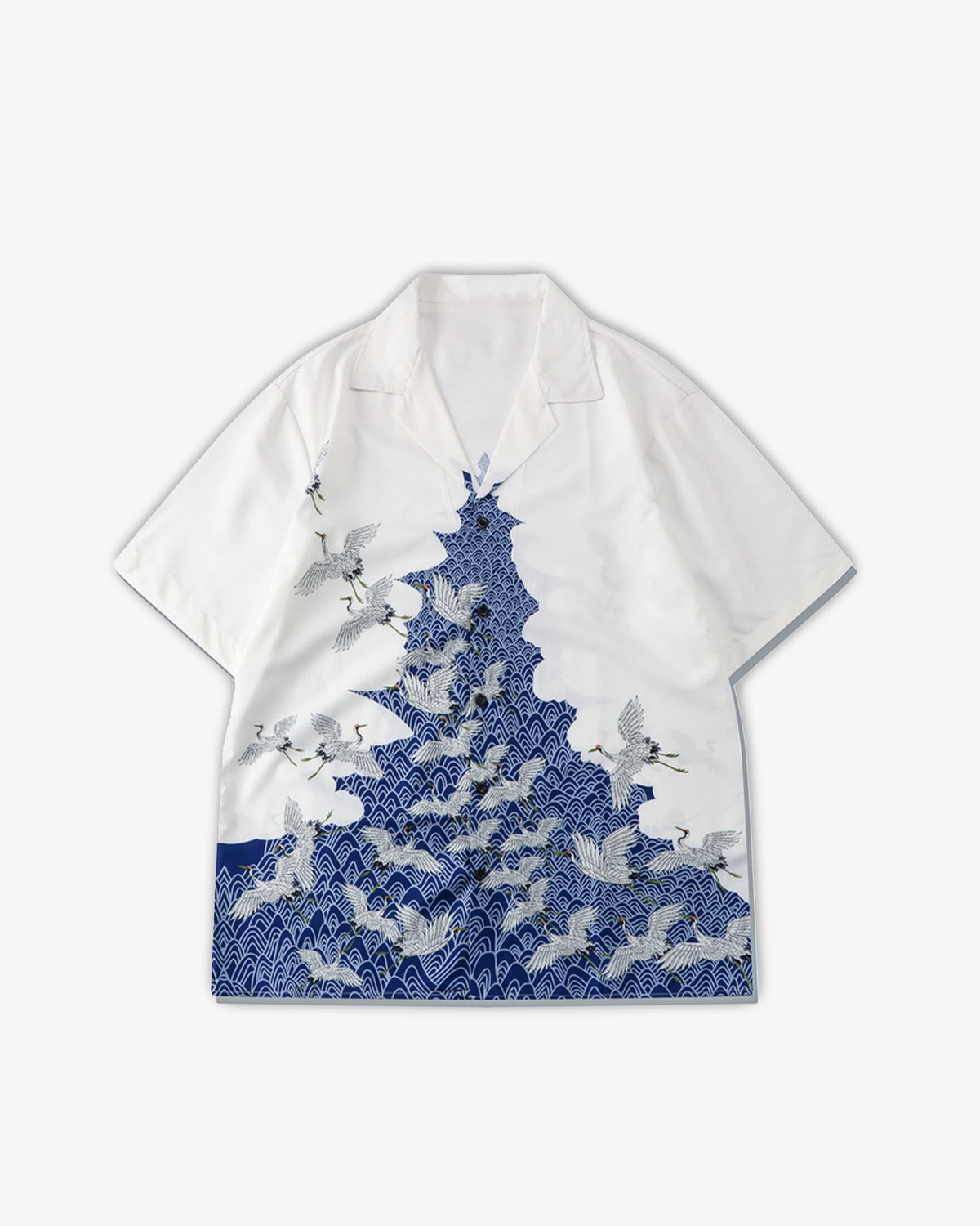 INVISION UTILITY SHIRT - אינביז'ן חולצה מכופתרת אוברסייז בצבע שחור לבן