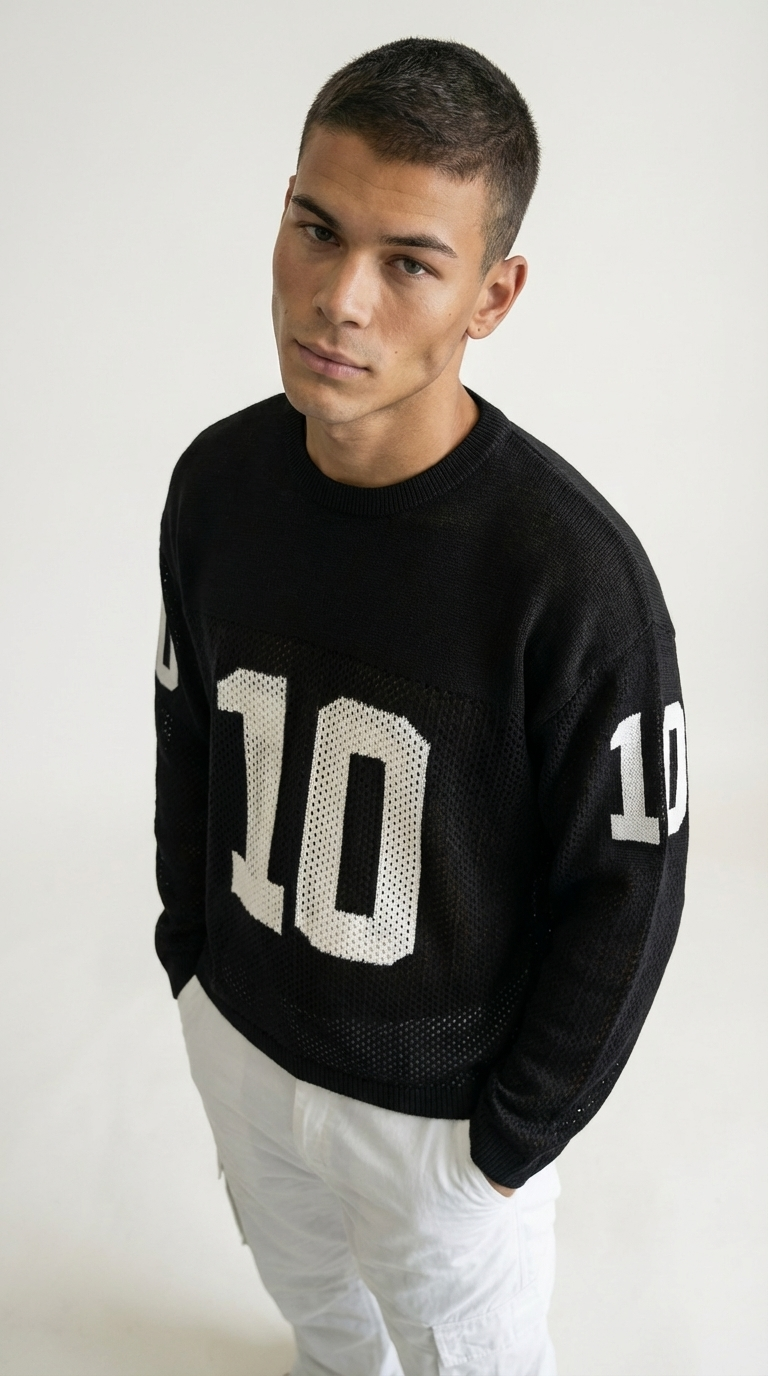 סוודר שחור "NUMBER 10"